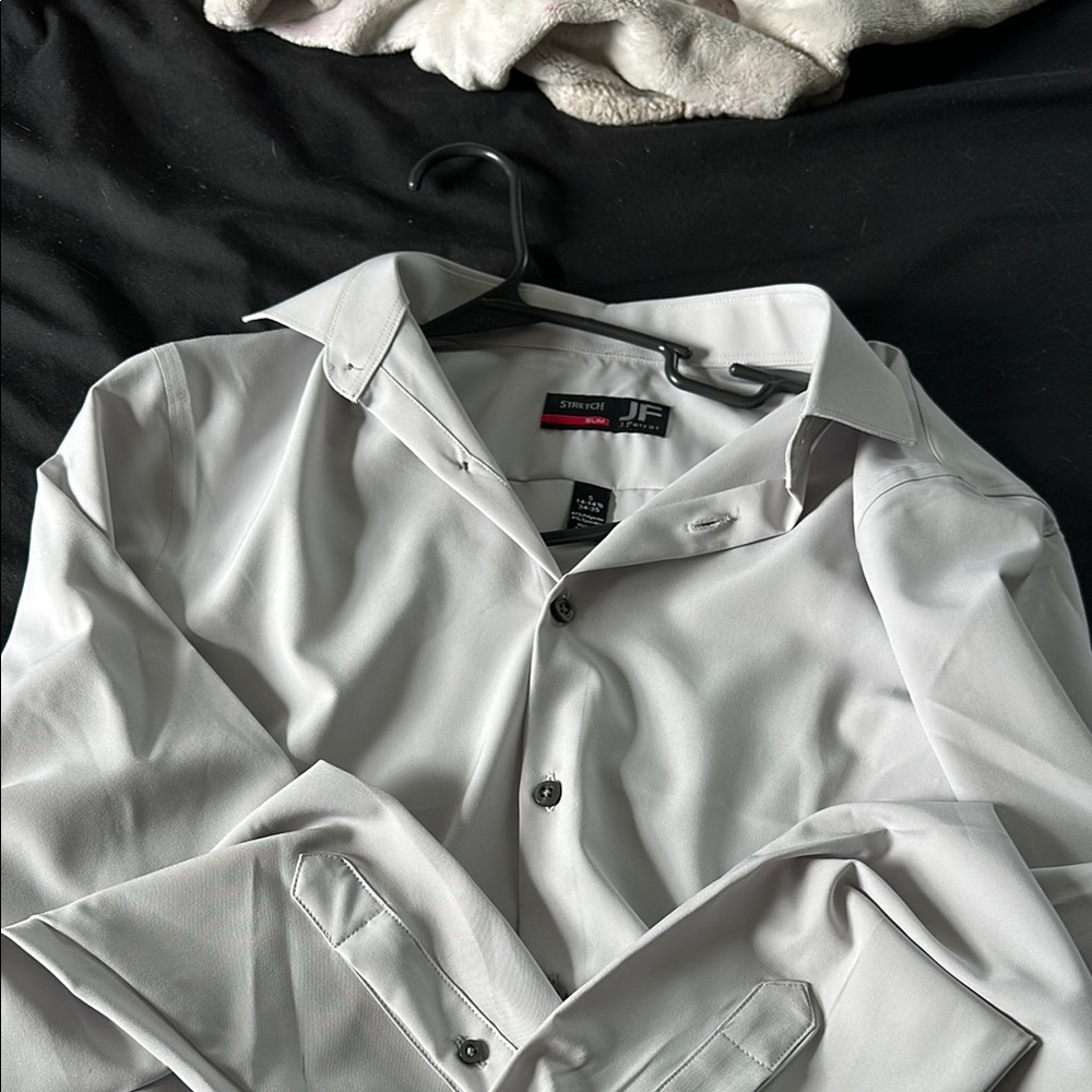 jf j.ferrar Men's Silver Dress Shirt